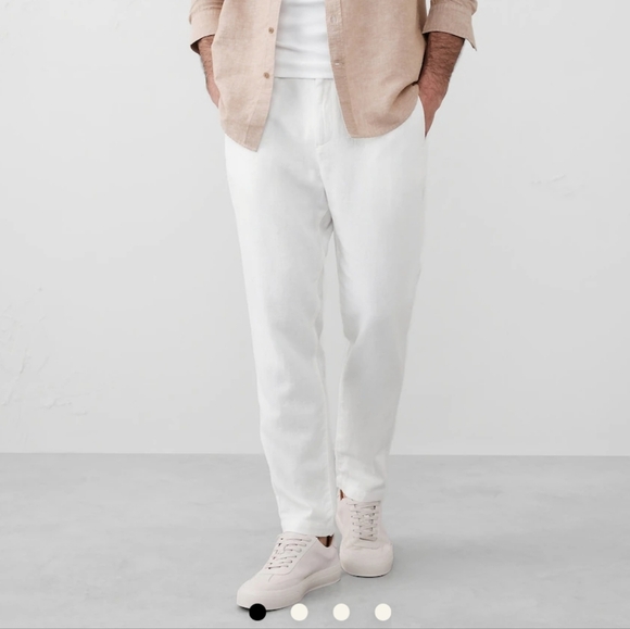 Banana Republic Mason Athletic Tapered Linen Blend Pants